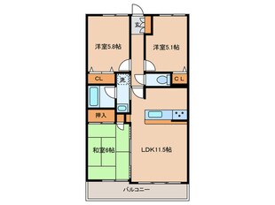 ハイラーク香椎(206)の物件間取画像